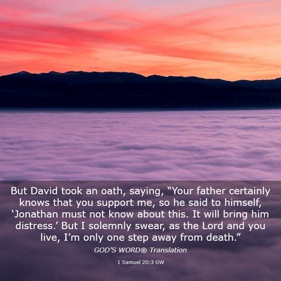 Picture 03 - 1 Samuel 20:3 GW - But David took an oath, saying, “Your father - Bible Verse Picture