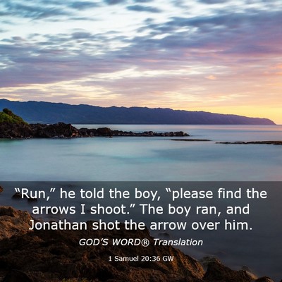 Picture 03 - 1 Samuel 20:36 GW - “Run,” he told the boy, “please find the - Bible Verse Picture