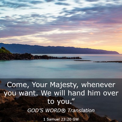 Picture 03 - 1 Samuel 23:20 GW - Come, Your Majesty, whenever you want. We will - Bible Verse Picture