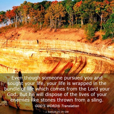 Picture 03 - 1 Samuel 25:29 GW - Even though someone pursued you and sought your - Bible Verse Picture