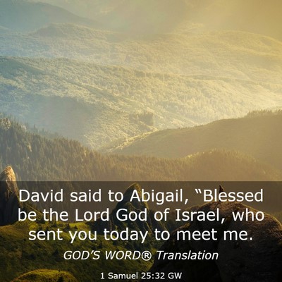 Picture 03 - 1 Samuel 25:32 GW - David said to Abigail, “Blessed be the Lord God - Bible Verse Picture