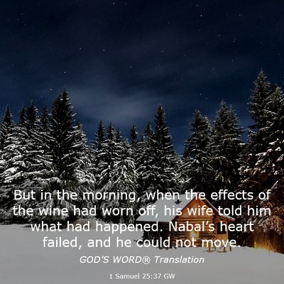 Picture 03 - 1 Samuel 25:37 GW - But in the morning, when the effects of the wine - Bible Verse Picture