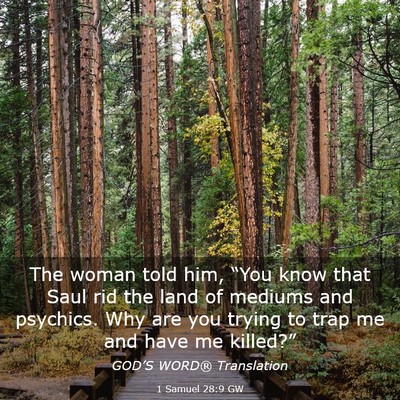 Picture 03 - 1 Samuel 28:9 GW - The woman told him, “You know that Saul rid the - Bible Verse Picture