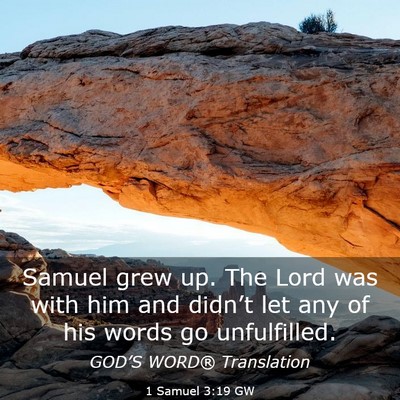 Picture 03 - 1 Samuel 3:19 GW - Samuel grew up. The Lord was with him and - Bible Verse Picture