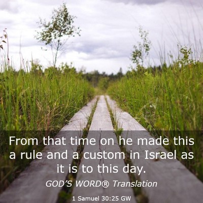 Picture 03 - 1 Samuel 30:25 GW - From that time on he made this a rule and a - Bible Verse Picture