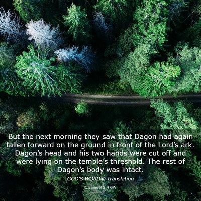 Picture 03 - 1 Samuel 5:4 GW - But the next morning they saw that Dagon had - Bible Verse Picture
