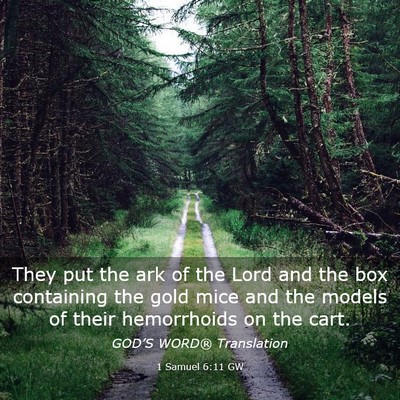 Picture 03 - 1 Samuel 6:11 GW - They put the ark of the Lord and the box - Bible Verse Picture