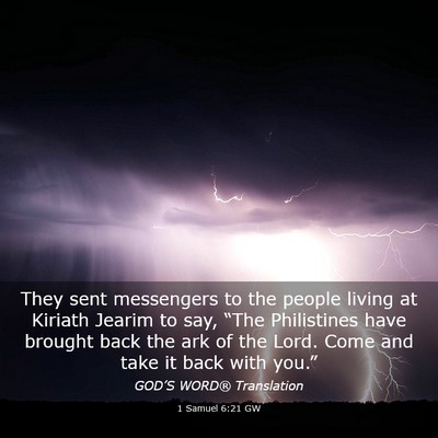 Picture 03 - 1 Samuel 6:21 GW - They sent messengers to the people living at - Bible Verse Picture