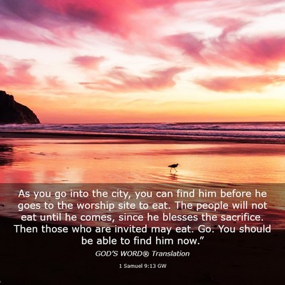 Picture 03 - 1 Samuel 9:13 GW - As you go into the city, you can find him before - Bible Verse Picture