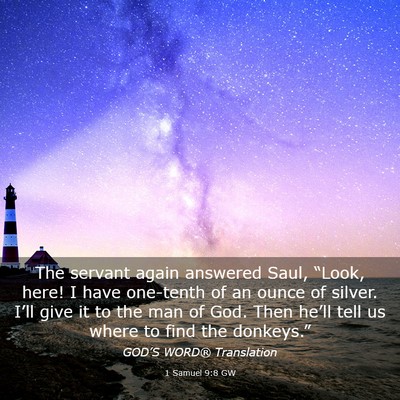 Picture 03 - 1 Samuel 9:8 GW - The servant again answered Saul, “Look, here! I - Bible Verse Picture