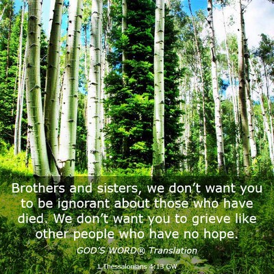 Picture 03 - 1 Thessalonians 4:13 GW - Brothers and sisters, we don’t want you to be - Bible Verse Picture