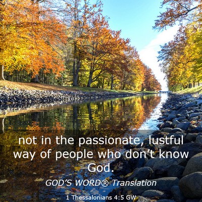 Picture 03 - 1 Thessalonians 4:5 GW - not in the passionate, lustful way of people who - Bible Verse Picture
