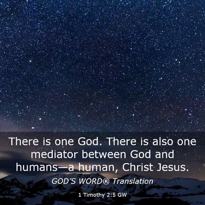 Picture 03 - 1 Timothy 2:5 GW - There is one God. There is also one mediator - Bible Verse Picture