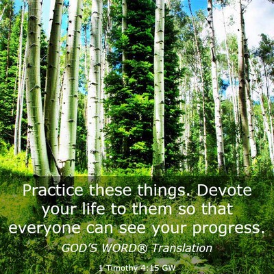 Picture 03 - 1 Timothy 4:15 GW - Practice these things. Devote your life to them - Bible Verse Picture