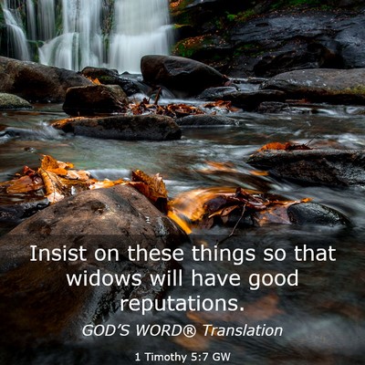 Picture 03 - 1 Timothy 5:7 GW - Insist on these things so that widows will have - Bible Verse Picture