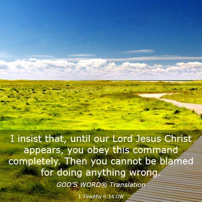 Picture 03 - 1 Timothy 6:14 GW - I insist that, until our Lord Jesus Christ - Bible Verse Picture