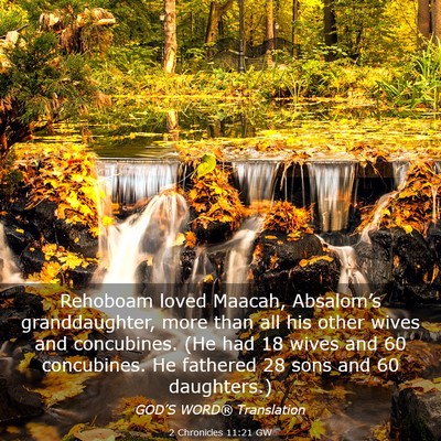 Picture 03 - 2 Chronicles 11:21 GW - Rehoboam loved Maacah, Absalom’s granddaughter, - Bible Verse Picture