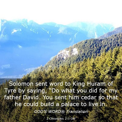 Picture 03 - 2 Chronicles 2:3 GW - Solomon sent word to King Huram of Tyre by - Bible Verse Picture
