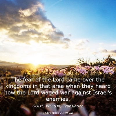 Picture 03 - 2 Chronicles 20:29 GW - The fear of the Lord came over the kingdoms in - Bible Verse Picture