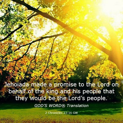 Picture 03 - 2 Chronicles 23:16 GW - Jehoiada made a promise to the Lord on behalf of - Bible Verse Picture