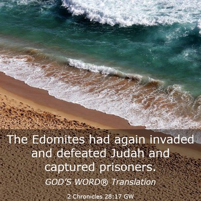 Picture 03 - 2 Chronicles 28:17 GW - The Edomites had again invaded and defeated Judah - Bible Verse Picture