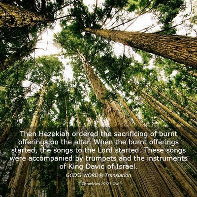 Picture 03 - 2 Chronicles 29:27 GW - Then Hezekiah ordered the sacrificing of burnt - Bible Verse Picture