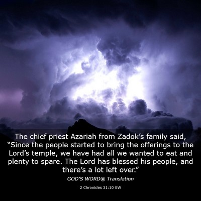 Picture 03 - 2 Chronicles 31:10 GW - The chief priest Azariah from Zadok’s family - Bible Verse Picture