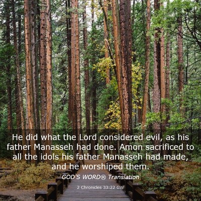 Picture 03 - 2 Chronicles 33:22 GW - He did what the Lord considered evil, as his - Bible Verse Picture