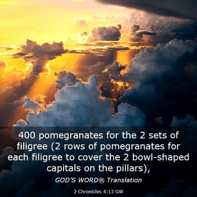 Picture 03 - 2 Chronicles 4:13 GW - 400 pomegranates for the 2 sets of filigree (2 - Bible Verse Picture