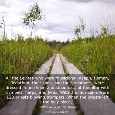 Picture 03 - 2 Chronicles 5:12 GW - All the Levites who were musicians—Asaph, - Bible Verse Picture