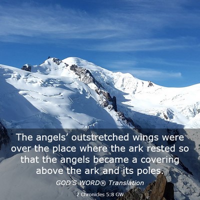 Picture 03 - 2 Chronicles 5:8 GW - The angels’ outstretched wings were over the - Bible Verse Picture