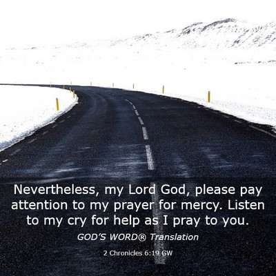 Picture 03 - 2 Chronicles 6:19 GW - Nevertheless, my Lord God, please pay attention - Bible Verse Picture