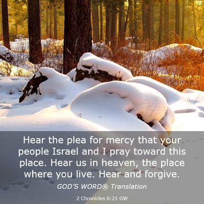 Picture 03 - 2 Chronicles 6:21 GW - Hear the plea for mercy that your people Israel - Bible Verse Picture