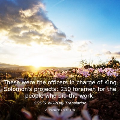 Picture 03 - 2 Chronicles 8:10 GW - These were the officers in charge of King - Bible Verse Picture