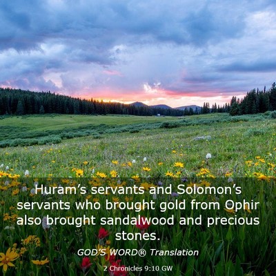 Picture 03 - 2 Chronicles 9:10 GW - Huram’s servants and Solomon’s servants who - Bible Verse Picture