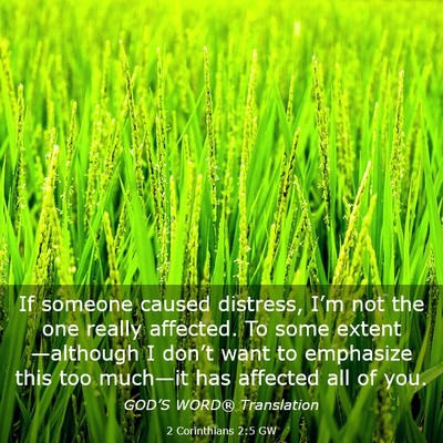 Picture 03 - 2 Corinthians 2:5 GW - If someone caused distress, I’m not the one - Bible Verse Picture
