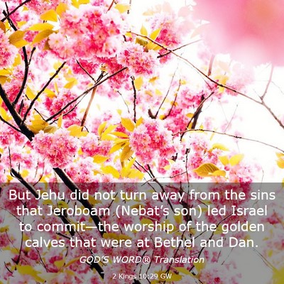 Picture 03 - 2 Kings 10:29 GW - But Jehu did not turn away from the sins that - Bible Verse Picture