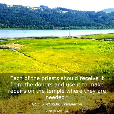 Picture 03 - 2 Kings 12:5 GW - Each of the priests should receive it from the - Bible Verse Picture
