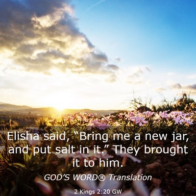 Picture 03 - 2 Kings 2:20 GW - Elisha said, “Bring me a new jar, and put salt - Bible Verse Picture