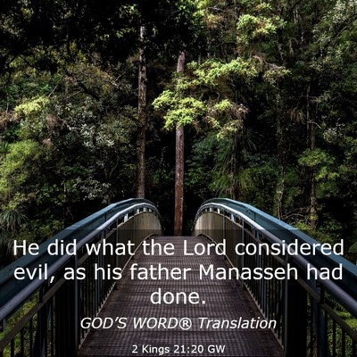 Picture 03 - 2 Kings 21:20 GW - He did what the Lord considered evil, as his - Bible Verse Picture