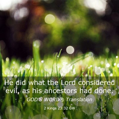 Picture 03 - 2 Kings 23:32 GW - He did what the Lord considered evil, as his - Bible Verse Picture