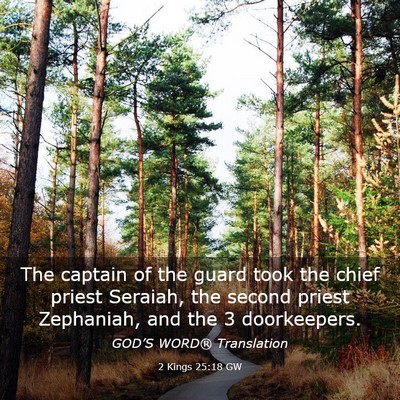 Picture 03 - 2 Kings 25:18 GW - The captain of the guard took the chief priest - Bible Verse Picture