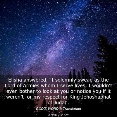 Picture 03 - 2 Kings 3:14 GW - Elisha answered, “I solemnly swear, as the Lord - Bible Verse Picture