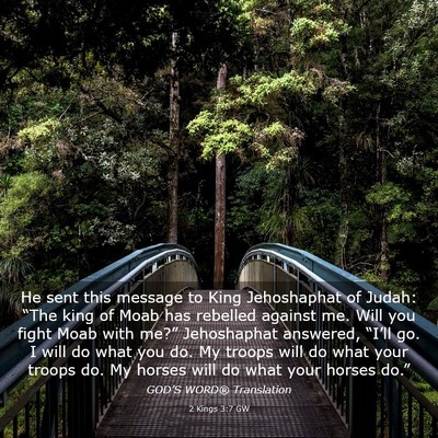 Picture 03 - 2 Kings 3:7 GW - He sent this message to King Jehoshaphat of - Bible Verse Picture