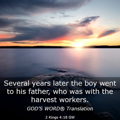 Picture 03 - 2 Kings 4:18 GW - Several years later the boy went to his father, - Bible Verse Picture