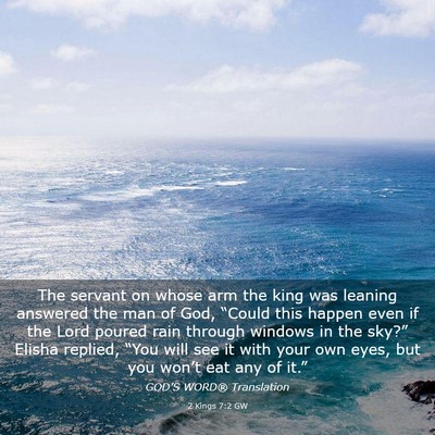 Picture 03 - 2 Kings 7:2 GW - The servant on whose arm the king was leaning - Bible Verse Picture
