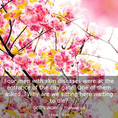 Picture 03 - 2 Kings 7:3 GW - Four men with skin diseases were at the entrance - Bible Verse Picture