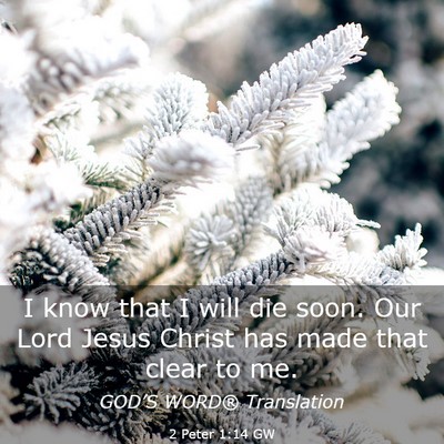 Picture 03 - 2 Peter 1:14 GW - I know that I will die soon. Our Lord Jesus - Bible Verse Picture