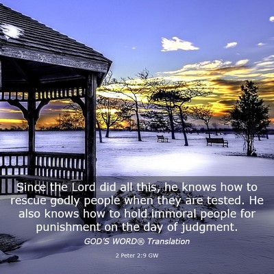 Picture 03 - 2 Peter 2:9 GW - Since the Lord did all this, he knows how to - Bible Verse Picture