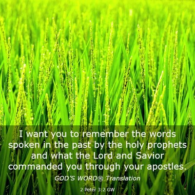 Picture 03 - 2 Peter 3:2 GW - I want you to remember the words spoken in the - Bible Verse Picture
